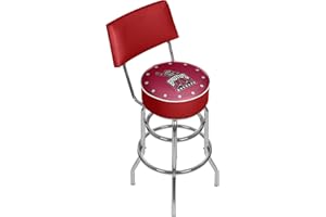 TRADEMARK GLOBAL NCAA Ohio State University Padded Swivel Bar Stool with Back