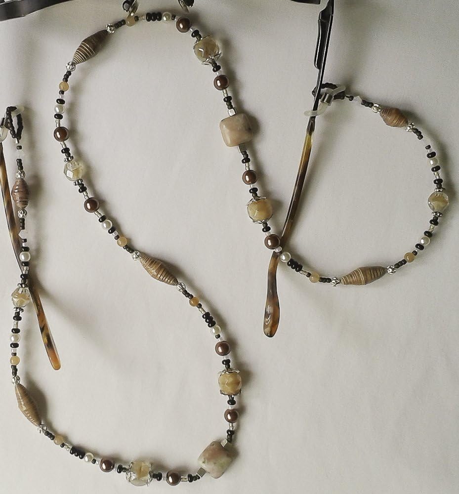 Beautiful Rhondonite and Garnett gemstone Eyeglass Chain #EY130