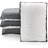 QOOWFEANIG 4 PCS Car Interior Cleaning Sponge Microfibre Scrubbing Pads Auto Detailing Scrub Pads for Plastic Leather Upholst
