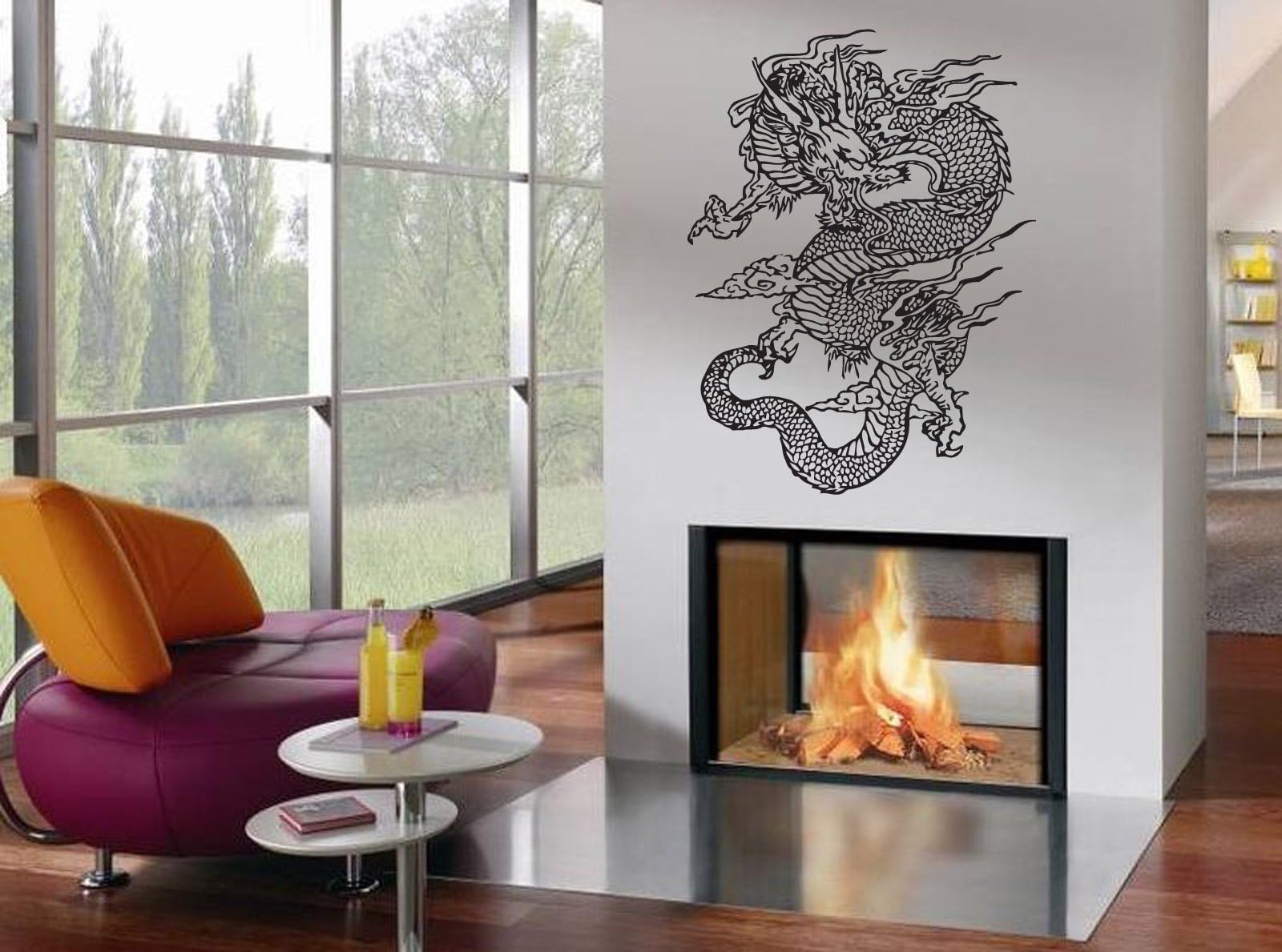 Wall Decor Vinyl Decal Sticker Japanese Dragon Tz980