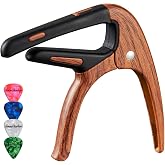 Guitar Capo for Acoustic and Electric 6 String Guitars (1 Pack Roswood Capo)