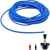 S SYDIEN 18 Gauge Wire 18 awg Stranded Wire PVC Cord Copper Cable 5M/16.4Ft Single Core Flexible Extension Power Cord Remote Wires for Amp Auto with Connection Terminals & Push-Pull Switch