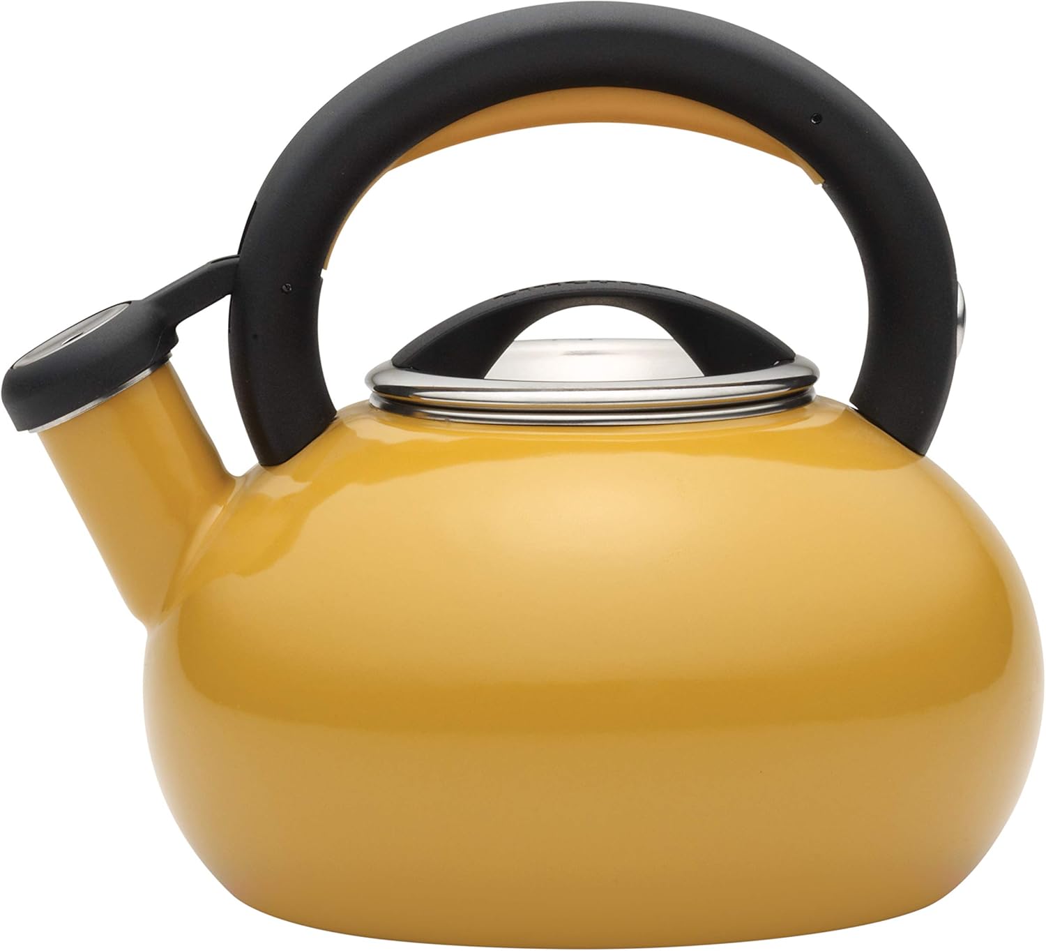 Circulon Sunrise Whistling Kettle/Stovetop Teakettle/Tea Pot, 1.5 Quart, Mustard
