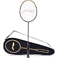 Li-Ning Badminton Racket G-Force 3600 Superlite Carbon Fibre Strung (Dark Grey, Gold, G4 - 4 1/2 inches)