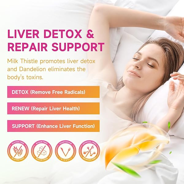 LIVER CLEANSE DETOX & REPAIR GUMMIES WITH MILK THISTLE 3000MG, 24-IN-1 LIVER HEALTH SUPPLEMENT WITH DANDELION, ARTICHOKE, SUGAR FREE LIVER DETOX GUMMIES, PINEAPPLE FLAVOR – 60 COUNT