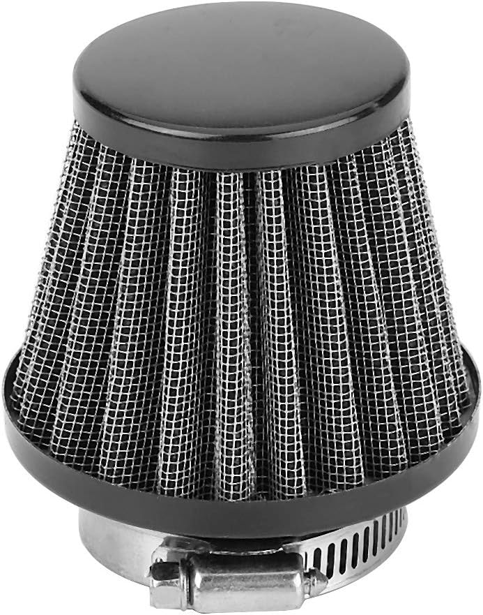 Motorcycle 38mm Air Filter Fuel Cleaner for 49cc 50cc 70cc 90cc 110cc 125cc 150cc 200cc ATV Quad Dirt Pit Bike Gy6 Scooter Go Kart (Black)