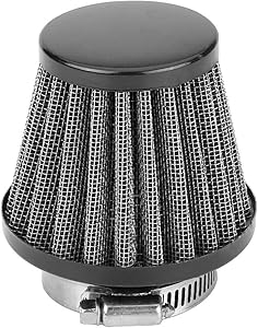 Motorcycle 38mm Air Filter Fuel Cleaner for 49cc 50cc 70cc 90cc 110cc 125cc 150cc 200cc ATV Quad Dirt Pit Bike Gy6 Scooter Go Kart (Black)