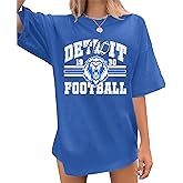 Football Shirts for Women Oversized Football Team Fan Tshirts Game Day Tee Tops Casual Sport Outfits