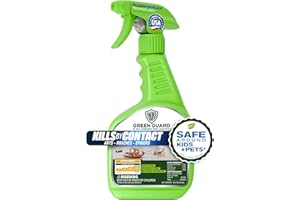 Green Guard Pest Control Spray - Indoor & Outdoor Killer of Ants, Roaches, Spiders & Other Crawling Insects, Safe Around Children & Pets, Plant-Based, Pleasant Scent (Citro Force, 16oz)