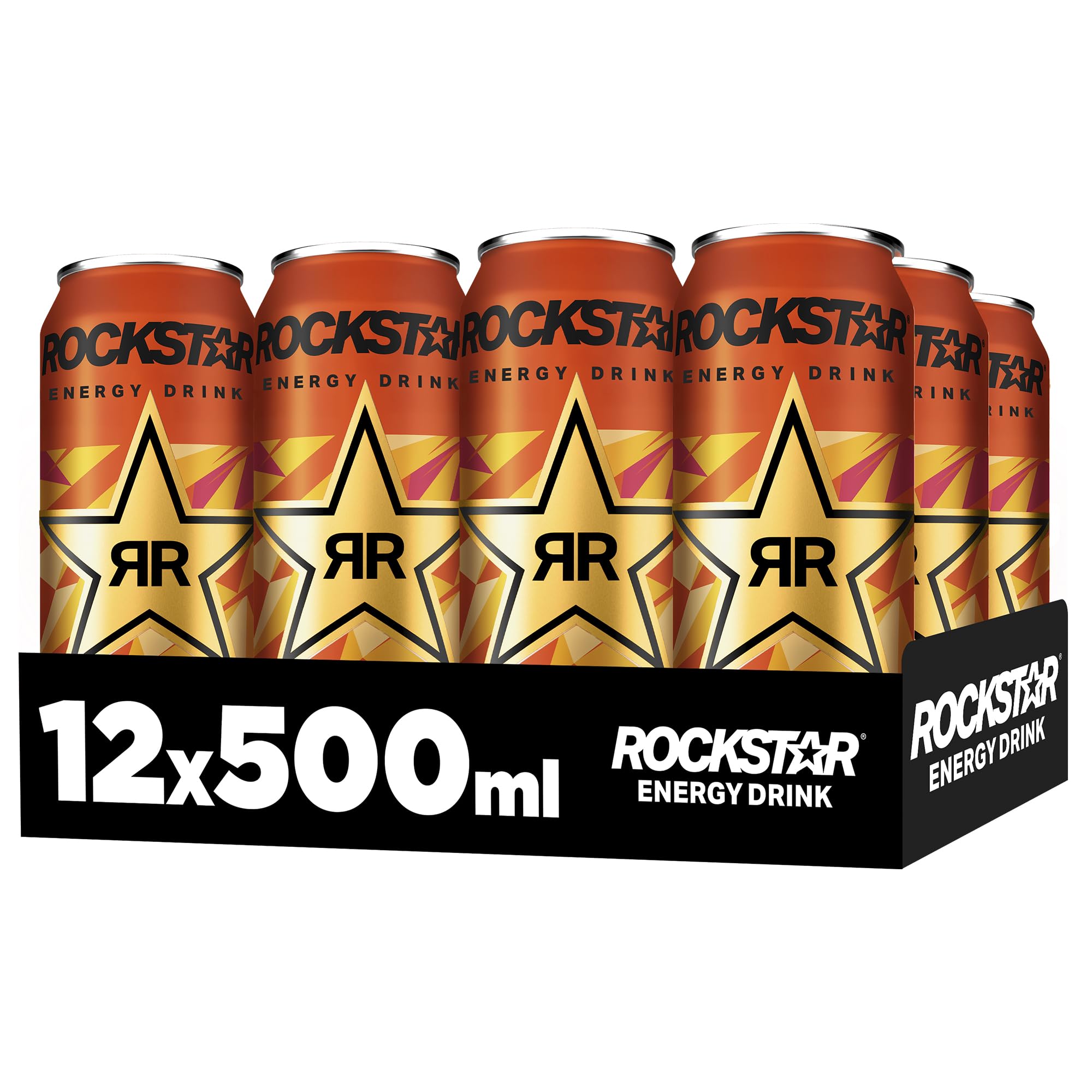 Rockstar Energy Drink Blood Orange - Zero Sugar - Koffeinhaltiges Erfrischungsgetränk mit Blutorange Geschmack ohne Zucker, EINWEG (12 x 500ml) 2
