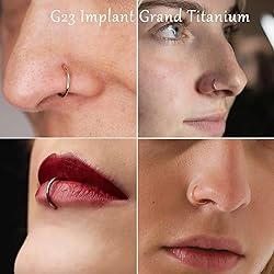 20G 18G 16G Titanium Nose Ring Hoop, Cartilage Hoop