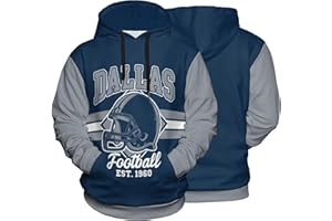 GENERIC Men's Football Hoodie Team City Pullover Hooded for Men Women 3d Print Casual Sweatshirt Hooded Fan Gift