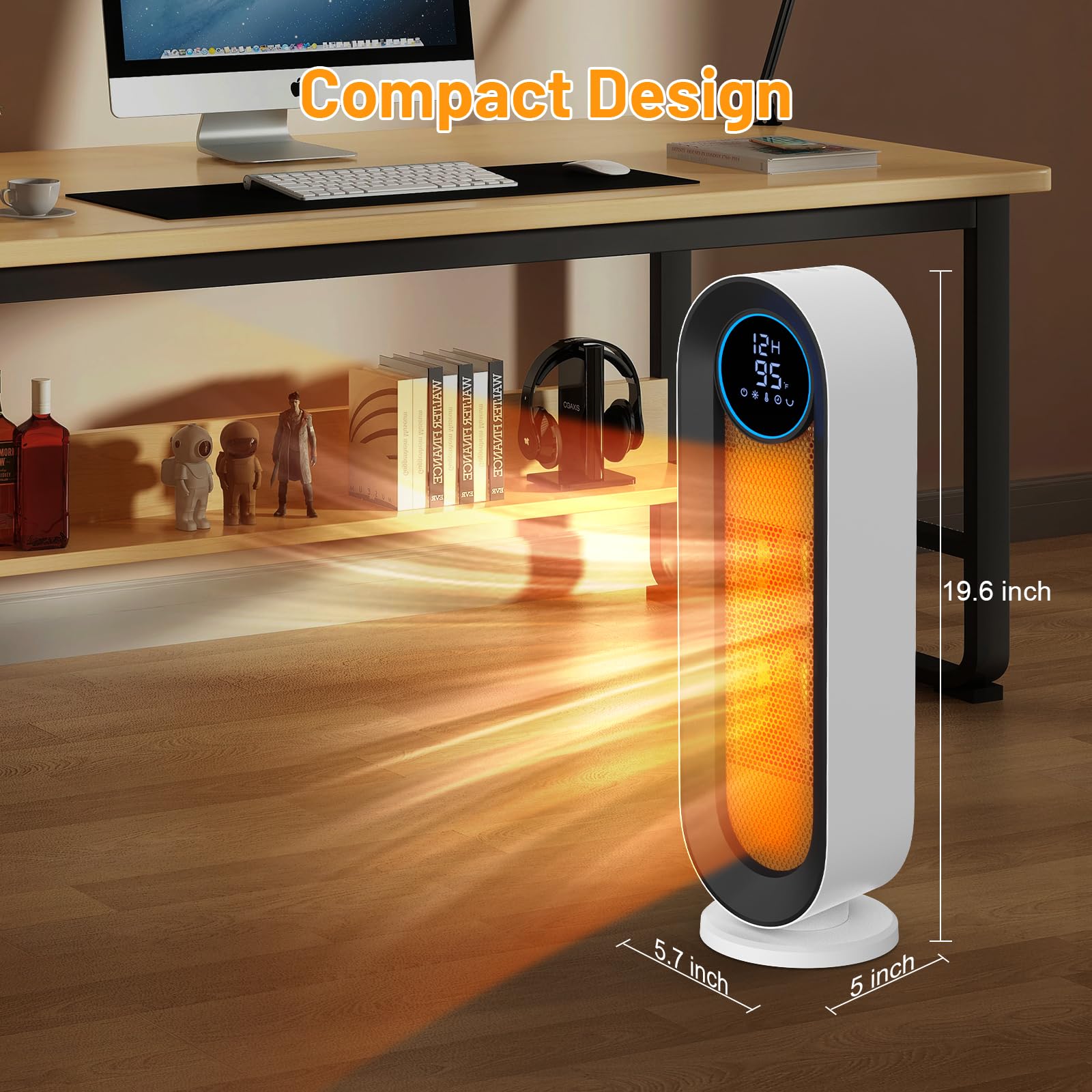 Daxiga Space Heater for Indoor Use, 19.6