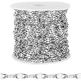 66FT Stainless Steel Lip Chain for Jewelry Making 2MM Silver Sparkly Link Chains Roll Bulk for DIY Crafts Jewelry Making