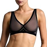 EBY Sheer Bralettes for Women - Seamless and Wireless Mesh Bralette, Back Smoothing Bras for Women