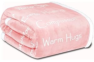 WOLF CREEK BLANKET Compassion Blanket - Strength Courage Super Warm Hugs, Get Well Gift Blanket Plush Healing Thoughts Positive Energy Love & Hope, Cancer Support Gift for Women 50 x 65 (Pink, One Size)