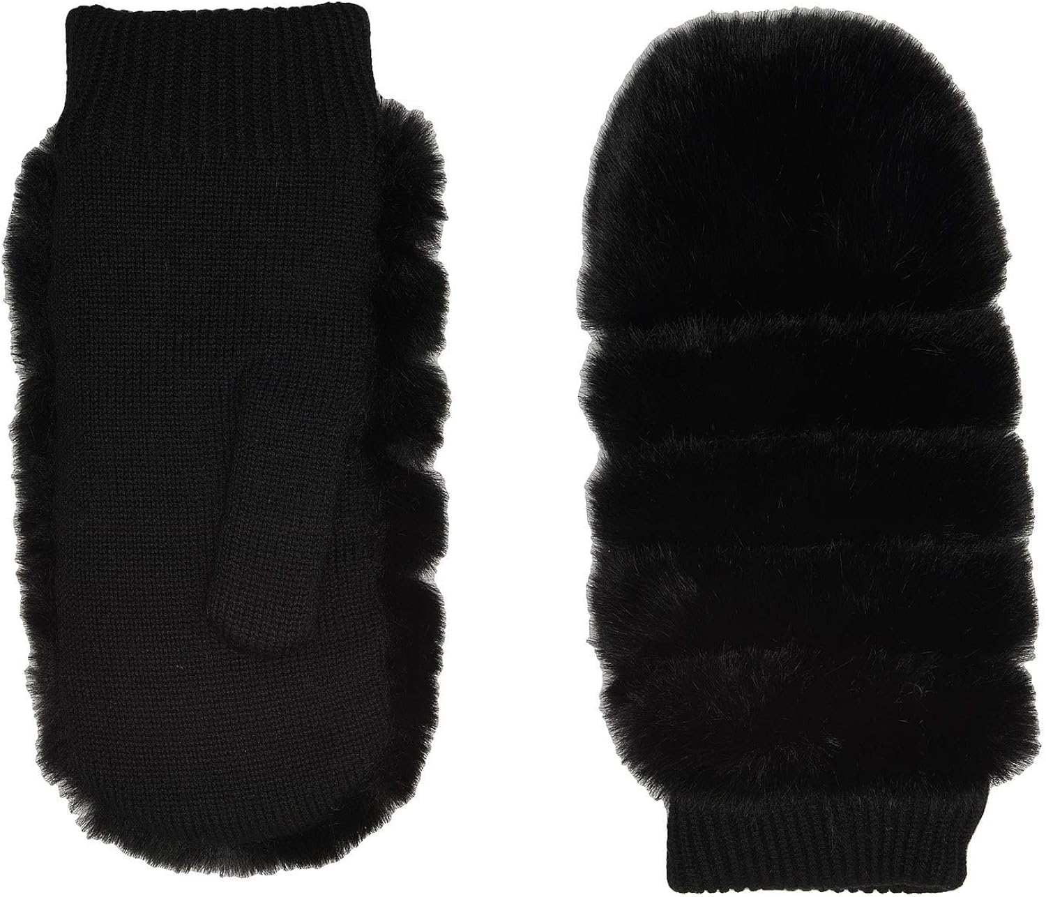 UGG All Over Faux Fur Mitten with Sherpa Lining Black SM/MD at Amazon