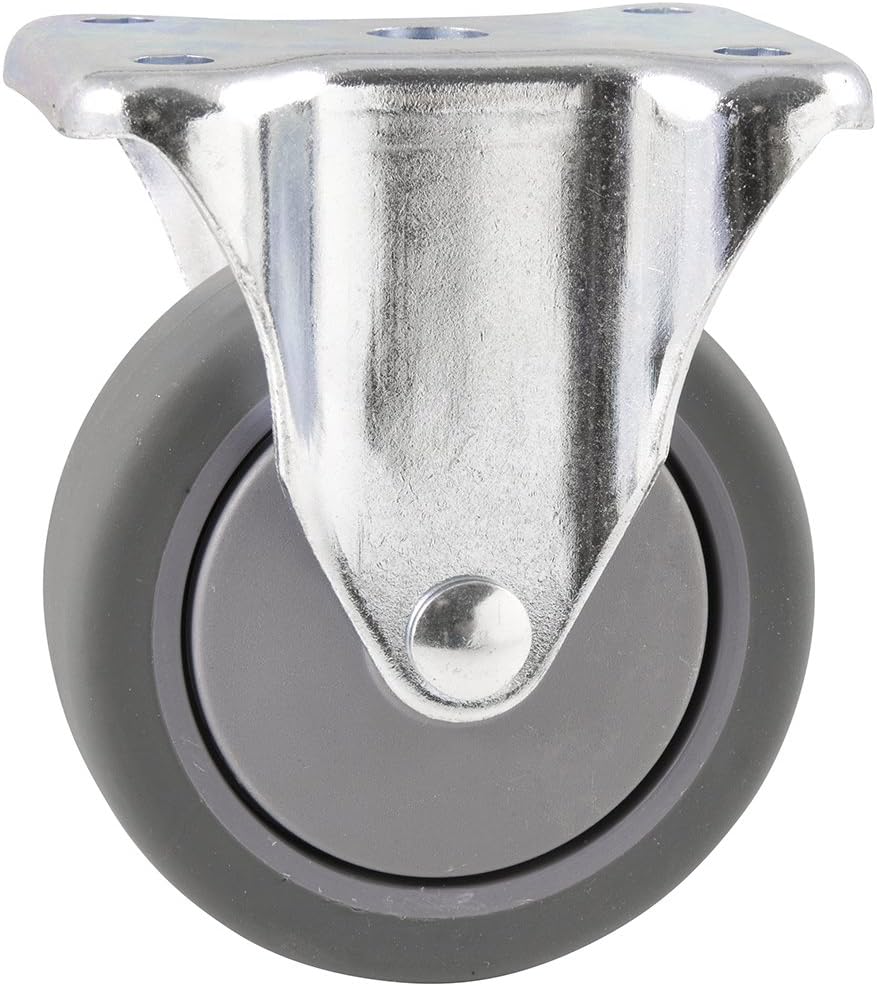 Titan Casters by Waxman 4040055T TPR Rubber Caster Wheel with Rigid Swivel Top Plate Non-Marking for Use in Hospitals, Food Service & Other Institutional Applications, 4 Inch