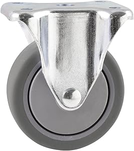 Titan Casters by Waxman 4040055T TPR Rubber Caster Wheel with Rigid Swivel Top Plate Non-Marking for Use in Hospitals, Food Service & Other Institutional Applications, 4 Inch