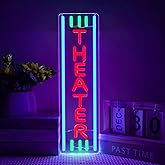 Theater Neon Sign Dimmable LED Movie Night Signs for Wall Decor Home Theater Accessories Sign Theater Room Neon Light for Movie Room Home Bar Decor Classic Cinema Style Light Gifts(16.8 * 4.8in)