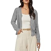 Arach&Cloz Women Cardigan Sweaters 2025 Fall Fashion Knit V Neck Cropped Clothes