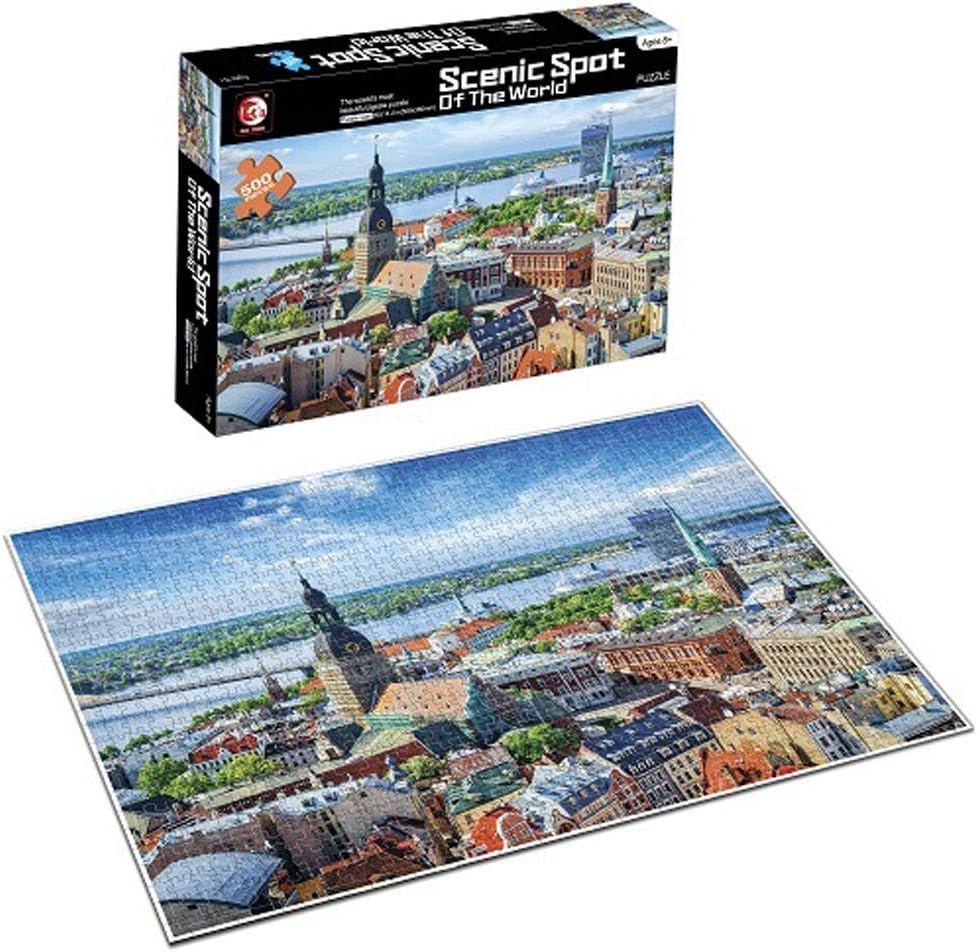 UKtrade® 2020 Hot New Puzzles for Adults Kids 500 Pieces- Scenic Spot of The World Scenery Jigsaw Puzzles