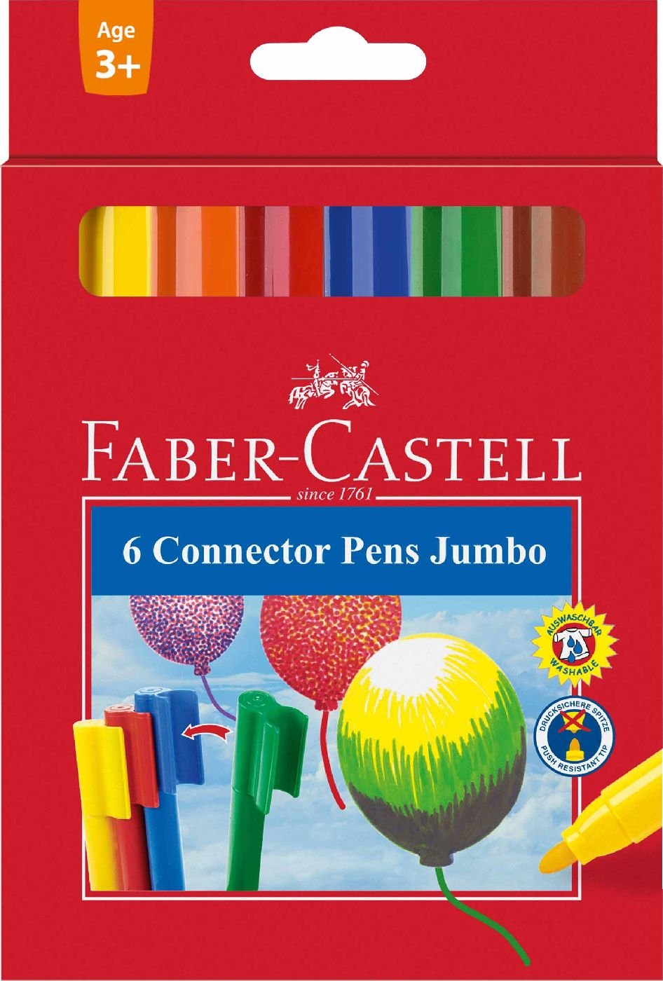 Faber-Castell 6-Jumbo Connector Pens