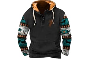 RTTUIOP Mens Aztec Hoodies Long Sleeve Shirt Crewneck Sweatshirt Casual Vintage Pullovers with Pocket
