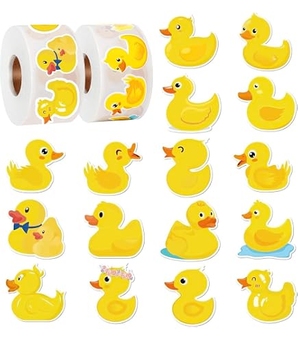 YSJCHEBS 100 Petits Autocollants De Canard Jaune, Autocollants Jaunes, Autocollants De Canard Créatifs, Autocollants De Canard Pour Enfants
