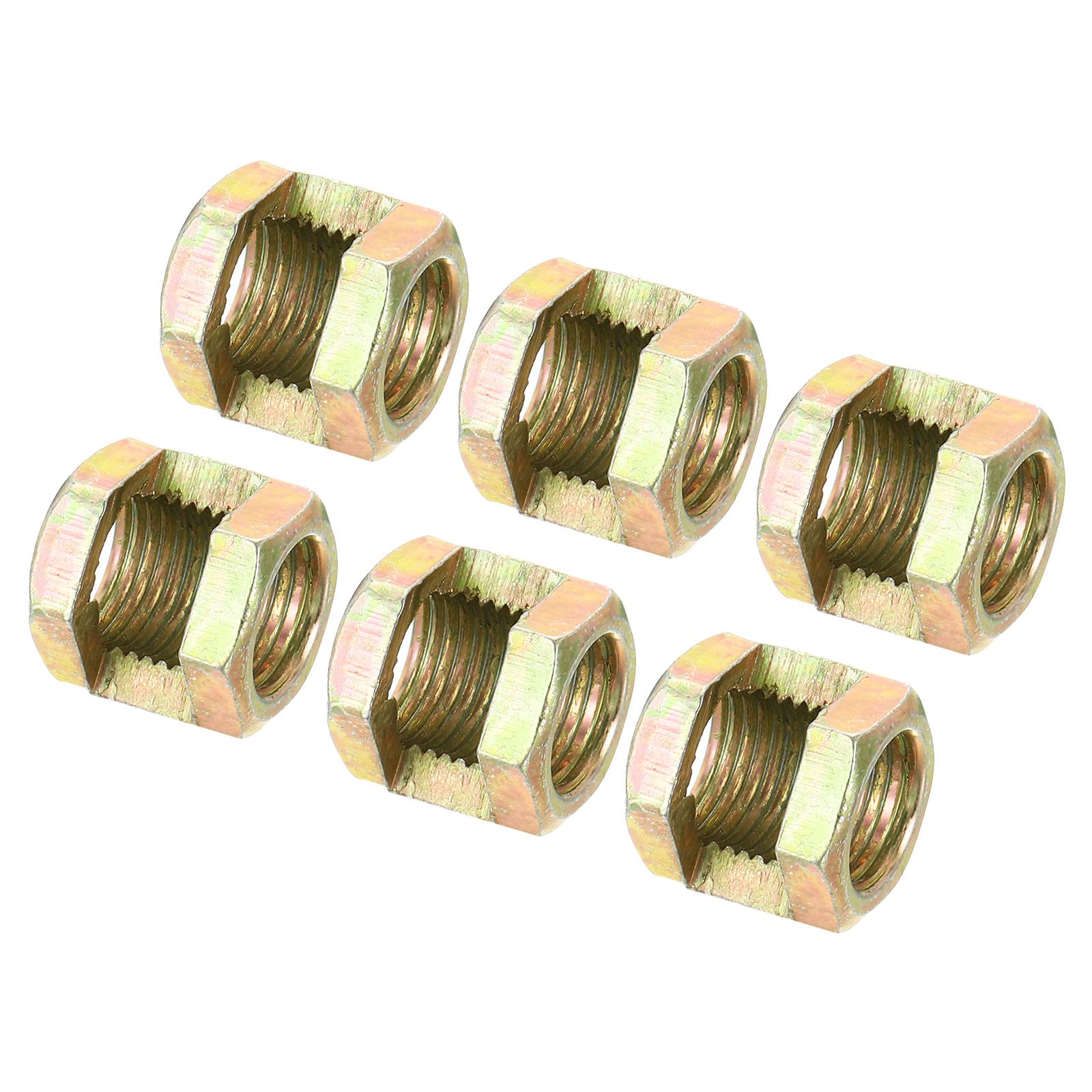 PATIKIL M10x1mm Hexagon Coupling Nut, 6 Pack 15mm Thread Zinc Plated Fastener Lamp Pipe Rod Connector Hex Hardware Repair for Chandelier Ceiling Light DIY