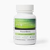EcoNugenics PowerBiotic: Prebiotic, Probiotic & Postbiotic for Men & Women – 30 Capsules (1 Daily) – Supports Digestive Health, Gut Cleanse, Constipation Relief, Immune Function