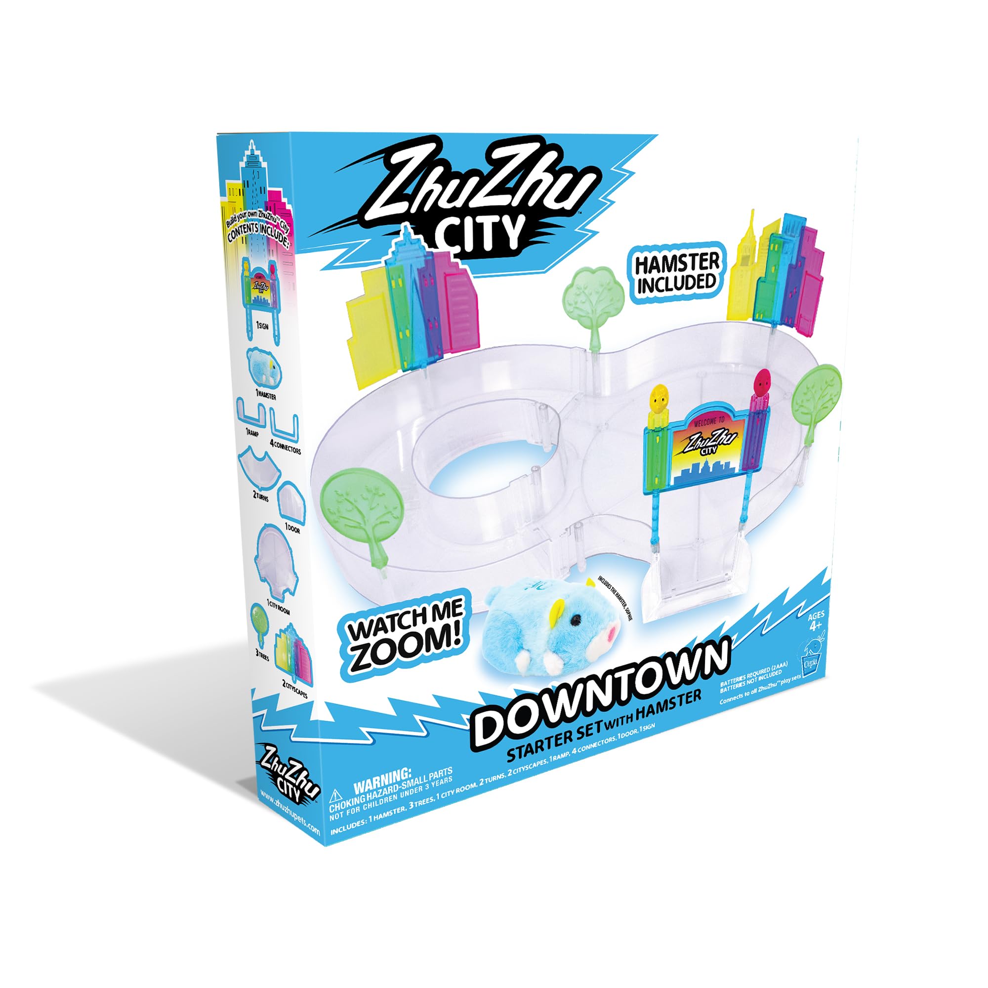 zhuzhu City Downtown Starter Playset with Electronic Hamsters Pipsqueak and Sophie - Perfect for Boys & Girls! Interactive Hamsters and Downtown Starter Playset - 40+ Unique Sounds & Actions - 4+