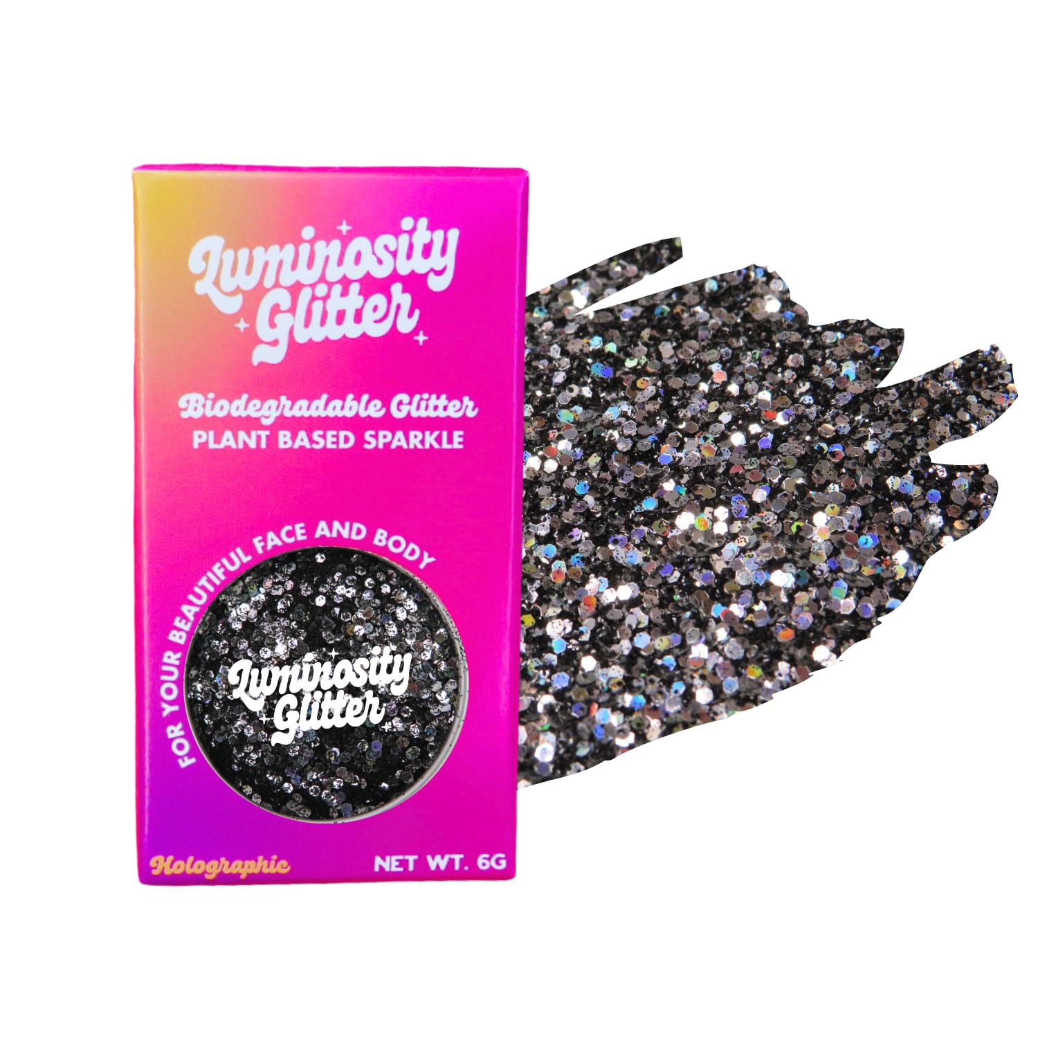 Biodegradable Glitter for Face and Body - Eco Friendly Glitter Makeup - Loose Festival Sparkle in a 6g Pot - Moonlight Wish