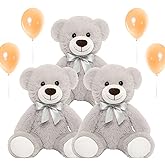 VYUSIT 3 Pcs Grey Teddy Bear Stuffed Animal 13“ Soft Cuddly Stuffed Plush Teddy Bear Bulk Cute Plush Toy Birthday Christmas Graduation Valentine’s Day Wedding Party Gifts