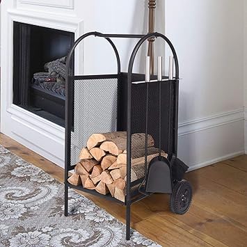 Art To Real Firewood Rack Log Cart With Large Wheels Firewood