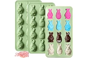 3 Pack Easter Bunny Silicone Molds for Baking, Easter Bunny Molds Silicone Easter Bunny Chocolate Mold for Cake Jelly Ice Cub