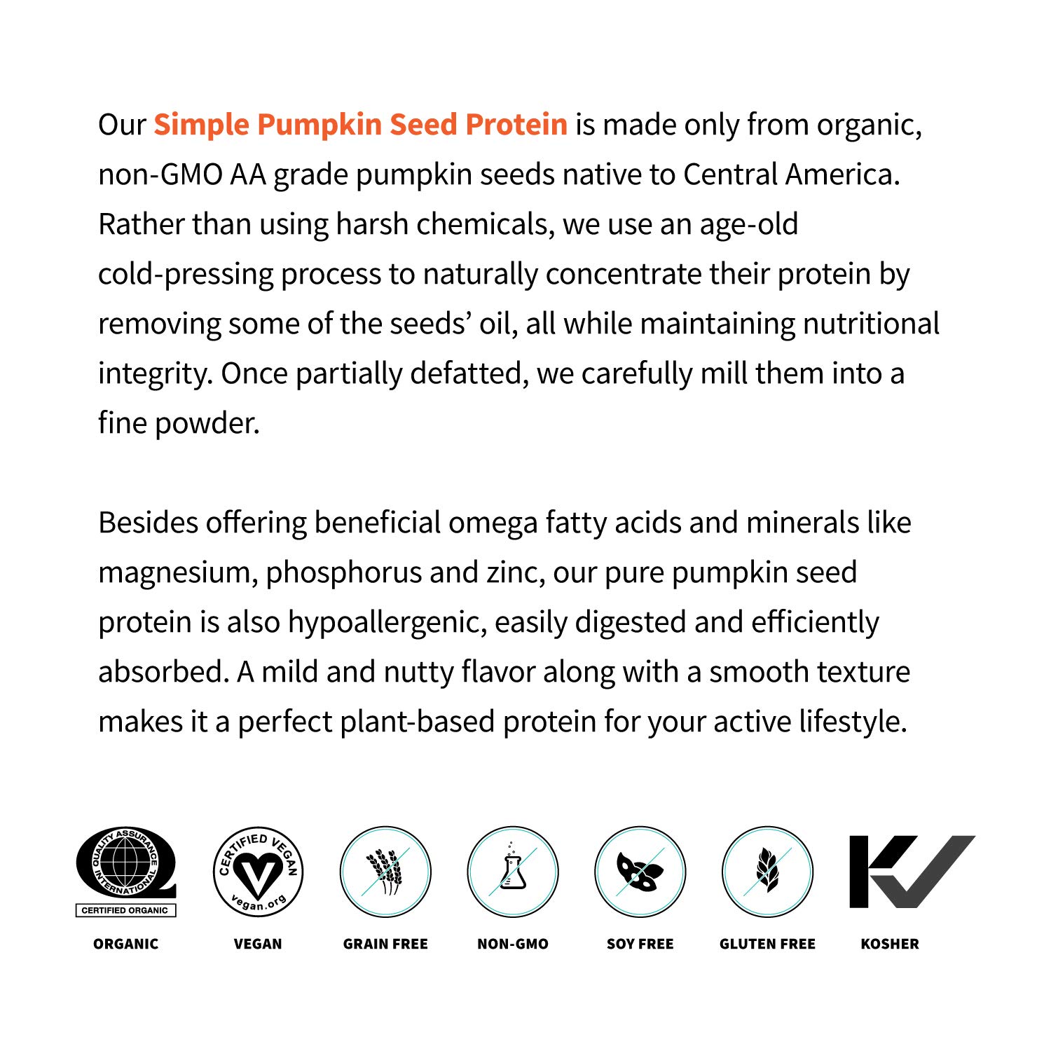 Sprout Living Organic Pumpkin Seed Protein Powder, Unflavored, 20 Grams of Plant Based Protein Powder Without Artificial Sweeteners, Non Dairy, Non-GMO, Vegan, Gluten Free (1 Pound, 15 Servings)