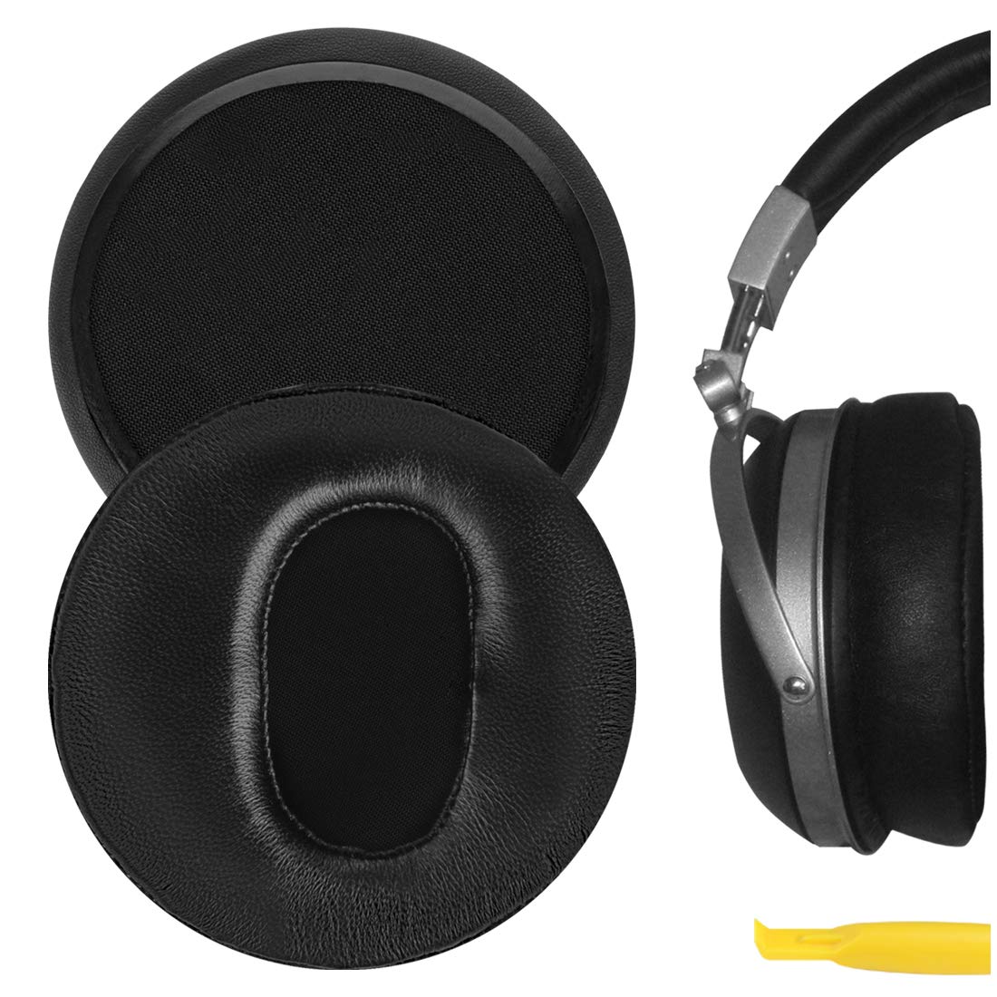 Geekria Elite Sheepskin Replacement Ear Pads for DENON AH-D2000, D5000, D5200, D7000, D7200, D9200 Headphones Ear Cushions, Repair Parts (Black)