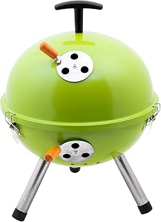 Ribelli® Gasgrill Grillwagen BBQ Edelstahl-Brenner + Seitenkocher Gas-Grill Schwarz Grill mit Türen Tischgrill Kohlegrill Campinggrill Gartengrill Rundgrill Standgrill (Campinggrill, Limette)