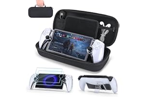 4 in 1 Carry Case for PS Portal Remote Player, innoAura PS Portal Case Accessories Bundles with PS Portal Travel Carrying Bag, PS Portal Protective Case, 2-Pack Screen Protector Tempered Glass