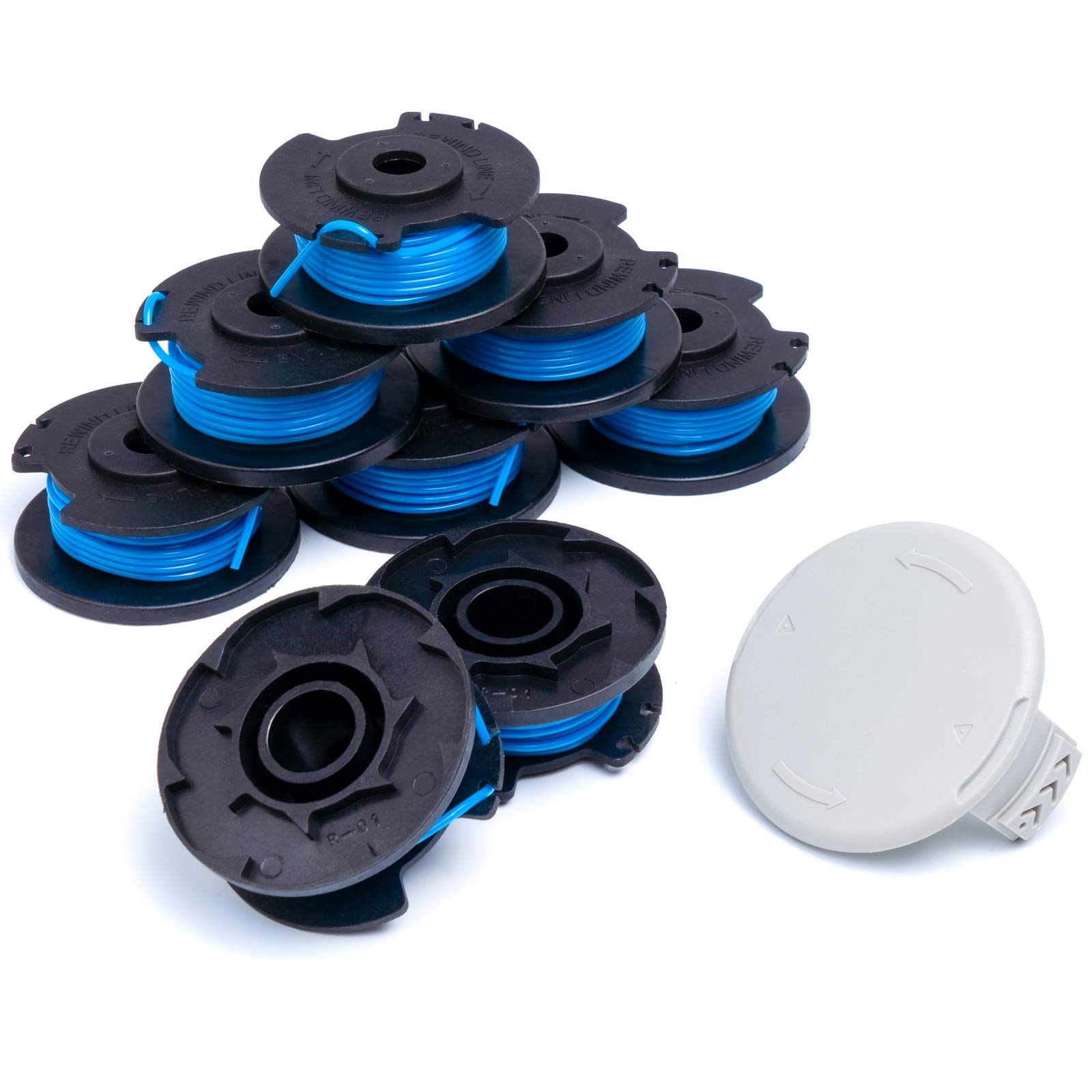 Photo 1 of 8 Pack  Eater String Replacement for Ryobi 18v, 24v, and 40v Cordless Trimmers, Plus 1 Cap