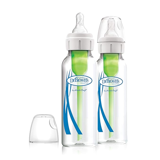 Amazon Com Dr Brown S Natural Flow Options Narrow Glass Baby Bottles 8oz 2 Pack Baby