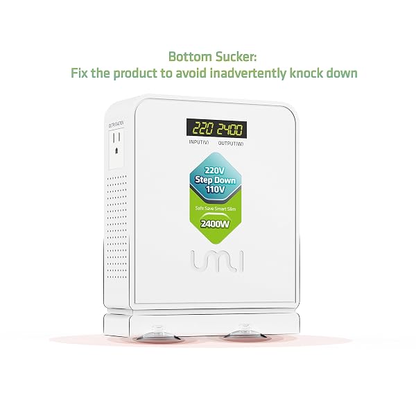 UMI 2400W STEP DOWN 220V TO 110V VOLTAGE CONVERTER, HEAVY DUTY 220V TO 110V POWER CONVERTER WITH AUTO MODE, STEP DOWN CONVERTER 220V TO 110V – US TO EUROPE VOLTAGE CONVERTER