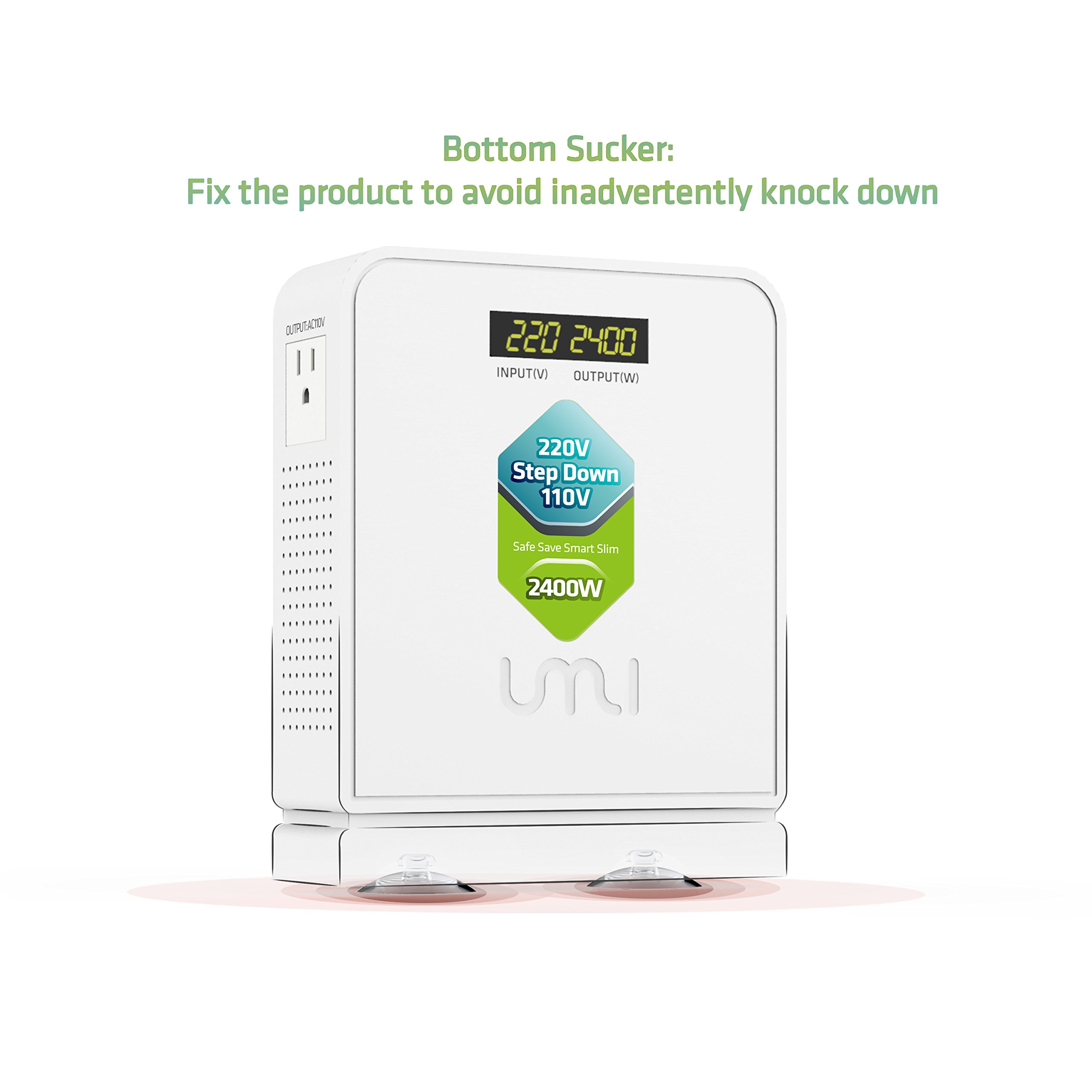 UMI 2400W Step Down 220v to 110v Voltage Converter, Heavy Duty 220V to 110V Power Converter with Auto Mode, Step Down Converter 220V to 110V - US to Europe Voltage Converter
