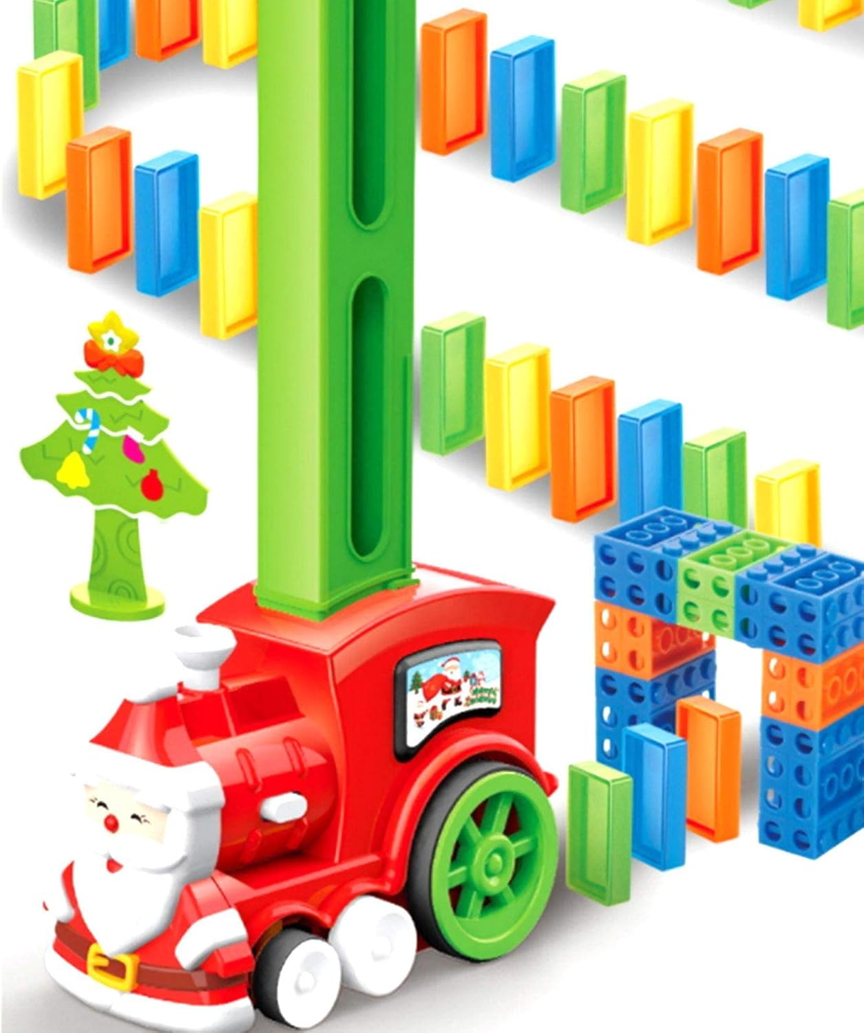 2020 Newest Domino Train,90/120PCS Kids Automatic Domino Train Set,Chirstmas Domino Electric