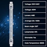 BROTOU Dimmable R7s Halogen Bulb 118mm 400W 230V 4480LM 2800K 6 Pack view 2