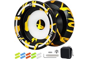 7YO S2 Dual Purpose Responsive Yoyo Professional Tricks Yoyo for Adults, Finger Spin Yoyo Easy to Tug Return, Metal Alloy Yoyo for Kids with 10 Yoyo Strings, Yoyo Case, Yoyo Replacement Set