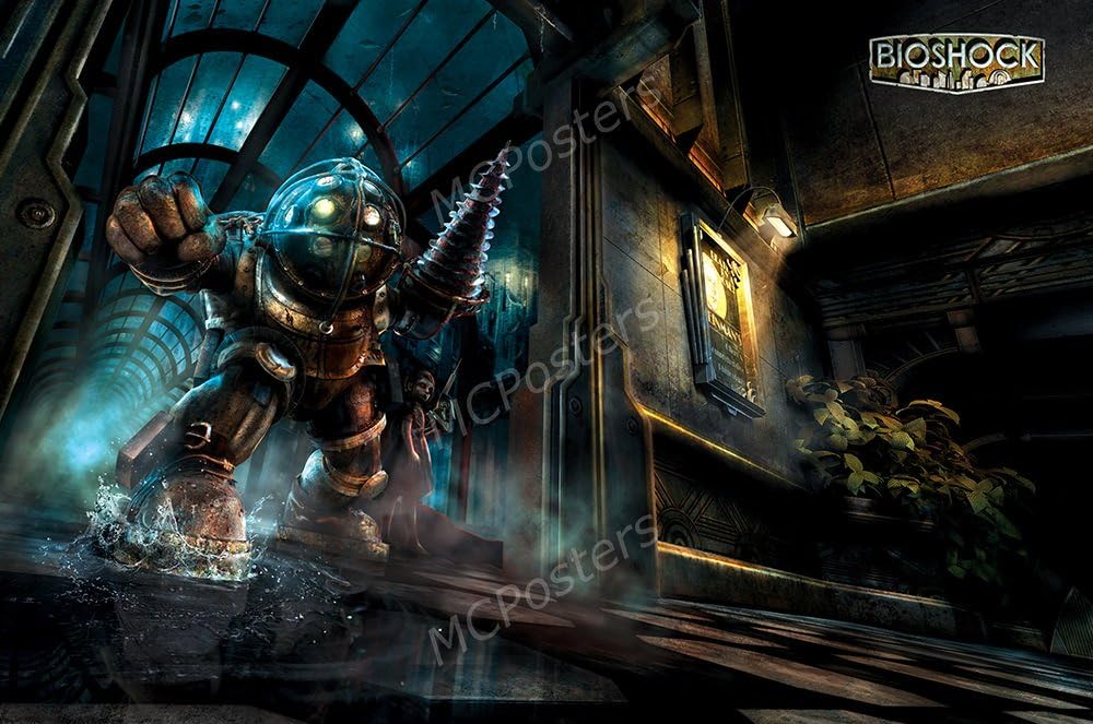 Bioshock Big Daddy Little Sister Poster Glossy Finish Made in USA - NVG120 (24" x 36" (61cm x 91.5cm))