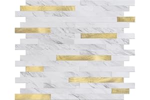 STICKGOO 10 Sheets PVC Peel and Stick Backsplash Tile for Kitchen/Bathroom/Laundry Room/Fireplace/RV