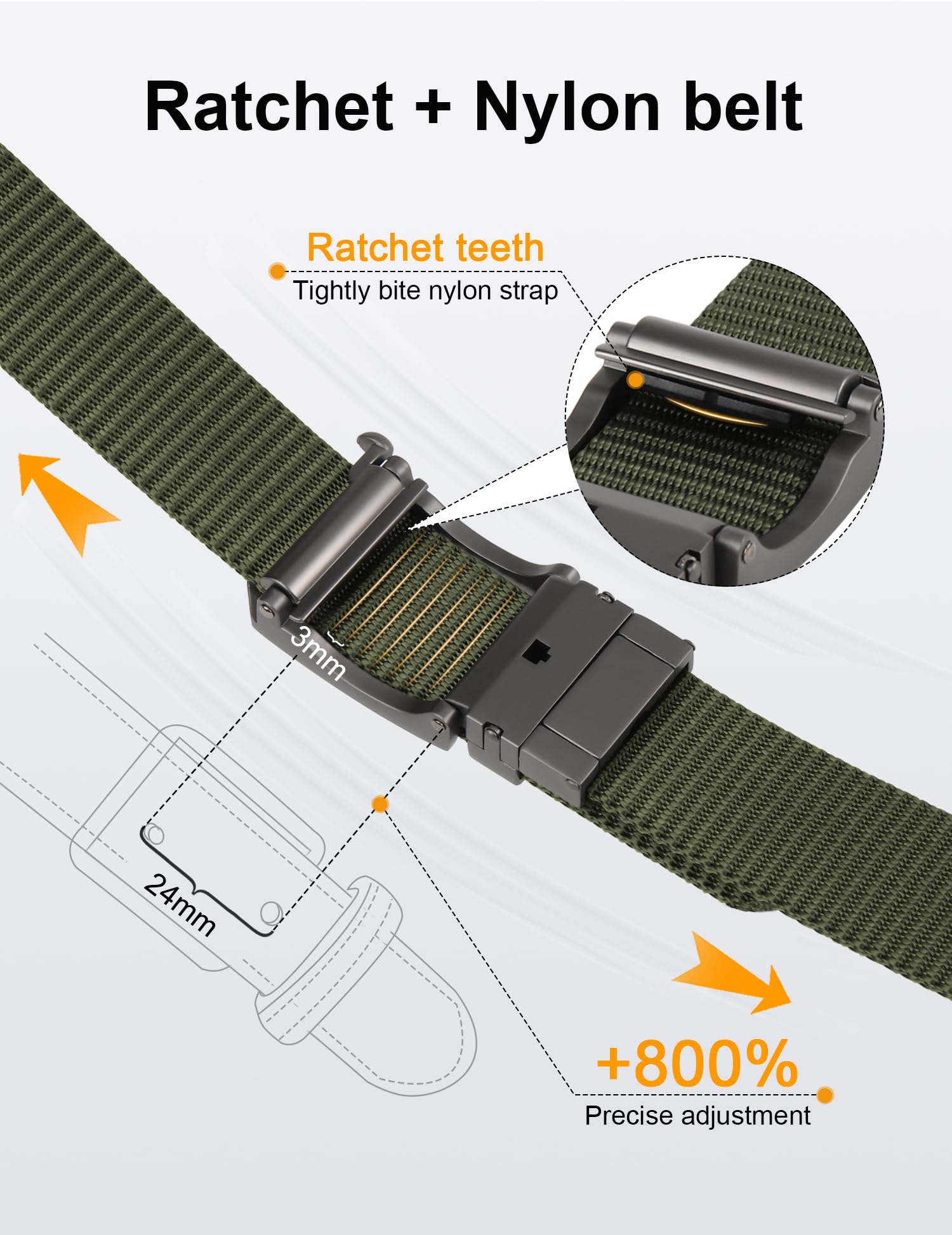 JUKMO Men's Reversible Ratchet Belt - 2 Styles in